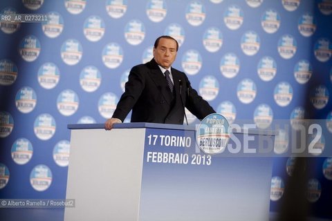 torino, 17-02-2012 campagna elettorale del popolo delle libertà. interviene silvio berlusconi ©Alberto Ramella/Rosebud2