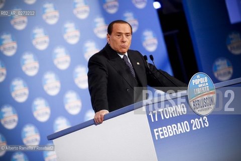 torino, 17-02-2012 campagna elettorale del popolo delle libertà. interviene silvio berlusconi ©Alberto Ramella/Rosebud2