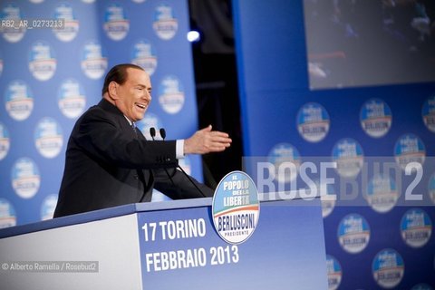 torino, 17-02-2012 campagna elettorale del popolo delle libertà. interviene silvio berlusconi ©Alberto Ramella/Rosebud2