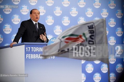 torino, 17-02-2012 campagna elettorale del popolo delle libertà. interviene silvio berlusconi ©Alberto Ramella/Rosebud2