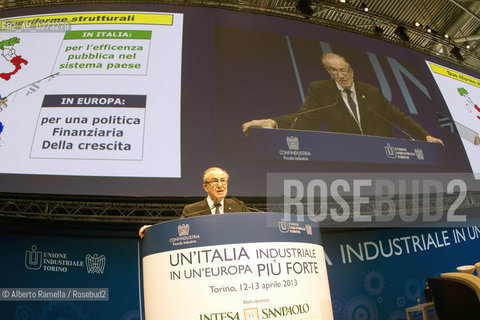 Torino Oval Lingotto, 13.04.13, convegno confindustria, Piccola Industria unitalia Industriale in unEuopa piu forte - nella foto Alberto Quadrio Curzio ©Alberto Ramella/Rosebud2