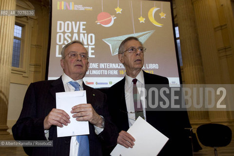 Torino, 15.05.13, Salone Internazionale del Libro 2013, Nella foto: Rolando Picchioni, Ernesto Ferrero ©Alberto Ramella/Rosebud2