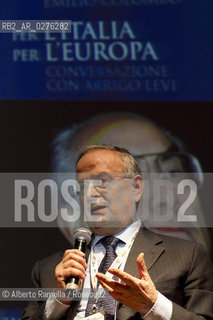 17.05.13 Torino, Salone Internazionale del Libro 2013, Nella foto: Incontro Emilio Colombo con Arrigo Levi e Rolando Picchioni ©Alberto Ramella/Rosebud2