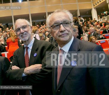 10.04.15, TORINO, Inaugurazione grattacielo CENTRO DIREZIONALE INTESA SANPAOLO, nella foto: Renzo Piano, Andrea Bazoli ©Alberto Ramella/Rosebud2