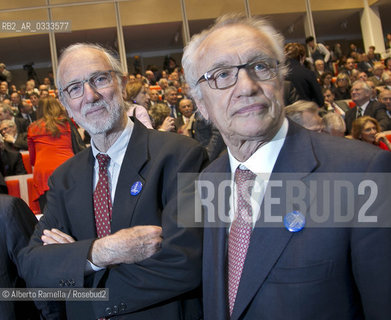 10.04.15, TORINO, Inaugurazione grattacielo CENTRO DIREZIONALE INTESA SANPAOLO, nella foto: Renzo Piano, Andrea Bazoli ©Alberto Ramella/Rosebud2