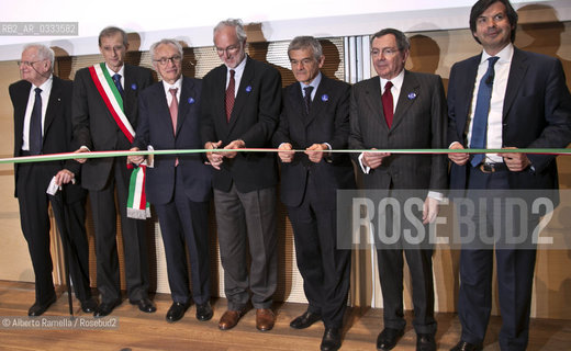 10.04.15, TORINO, Inaugurazione grattacielo CENTRO DIREZIONALE INTESA SANPAOLO, nella foto: Inaugurazione Piero Fassino, Andrea Bazoli Renzo pIano Sergio Chiamparino Enrico Salza Mario Gros Pietro Messina ©Alberto Ramella/Rosebud2