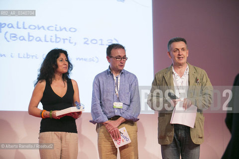 14/05/2015 Torino, Lingotto Fiere. Salone del Libro, premiazione concorso Nati per Leggere. nella foto Eva Rasano e Paolo Bernardi ©Alberto Ramella/Rosebud2