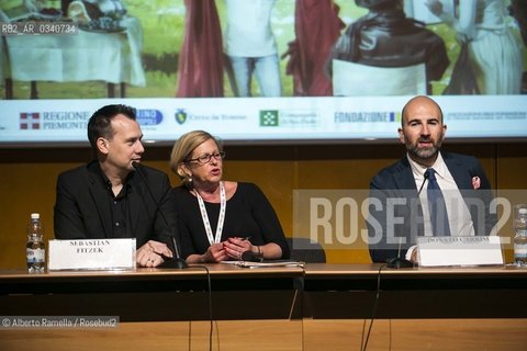 15/05/2015 Torino, Lingotto Fiere. Salone del Libro, nella foto Sebastian Fitzek e Donato Carrisi ©Alberto Ramella/Rosebud2