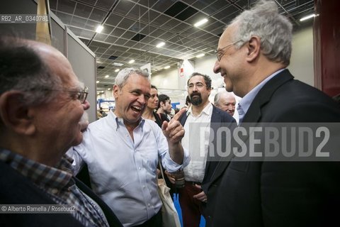16/05/2015 Torino, Lingotto Fiere. Salone del Libro, nella foto Enrico Mentana e Walter Veltroni ©Alberto Ramella/Rosebud2