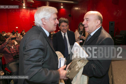 15/05/2015, Torino, Lingotto fiere, salone del libro 2015 - Incontro con Carlo Ossola nella foto Carlo Ossola e Gustavo Zagrebelsky ©Alberto Ramella/Rosebud2