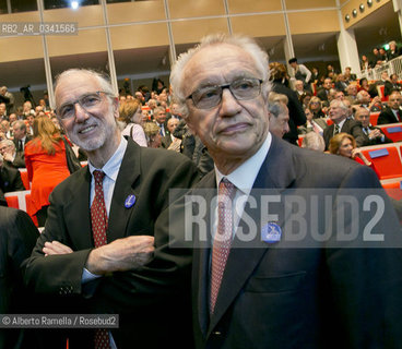 10.04.15, TORINO, Inaugurazione grattacielo CENTRO DIREZIONALE INTESA SANPAOLO, nella foto: Renzo Piano, Andrea Bazoli ©Alberto Ramella/Rosebud2