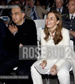 30.06.14, Grugliasco (To), Stabilimento Maserati, Ass Annuale Confindustria Torino - nella foto: Sergio Marchionne con Licia Mattioli, pres confindustria Torino ©Alberto Ramella/Rosebud2