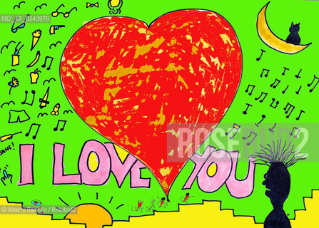 cartoons art work illustration-i love you - hearth ©Alberto Ramella/Rosebud2