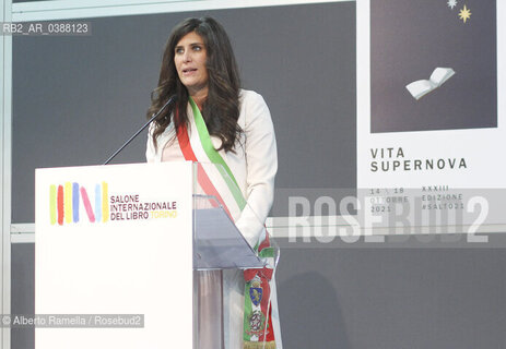 14.10.21, TORINO, LINGOTTO, SALONE DEL LIBRO 2021 - DAY#1 - NELLA FOTO: INAUGURAZIONE - SINDACO USCENTE CHIARA APPENDINO A POCHI GIORNI DALLA MATERNITà ©Alberto Ramella/Rosebud2