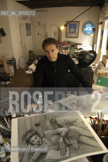 French illustrator and cartoonist Enki Bilal in his studio. Paris, March 7, 2009 - ©Ulf Andersen/Rosebud2