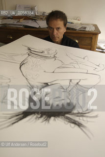 French illustrator and cartoonist Enki Bilal in his studio. Paris, March 7, 2009 - ©Ulf Andersen/Rosebud2
