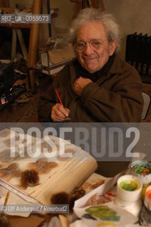 French painter Henri Cueco, in his studio. Paris, November 10, 2003. ©Ulf Andersen/Rosebud2