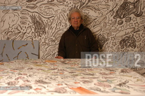 French painter Henri Cueco, in his studio. Paris, November 10, 2003. ©Ulf Andersen/Rosebud2