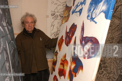 French painter Henri Cueco, in his studio. Paris, November 10, 2003. ©Ulf Andersen/Rosebud2