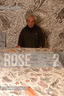 French painter Henri Cueco, in his studio. Paris, November 10, 2003. ©Ulf Andersen/Rosebud2