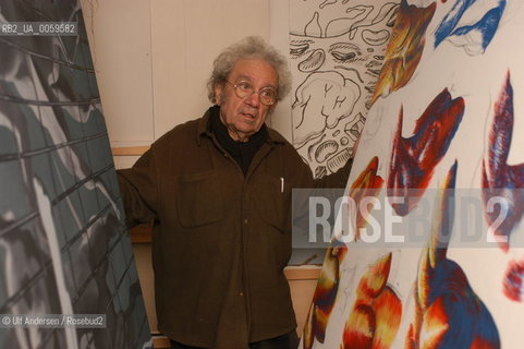 French painter Henri Cueco, in his studio. Paris, November 10, 2003. ©Ulf Andersen/Rosebud2