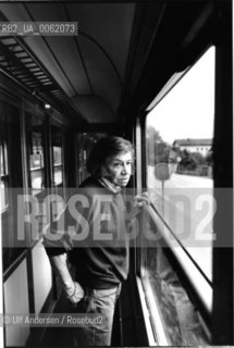 American writer Patricia Highsmith at home and in the train between Lugano and Zurich. Lugano, September 5, 1987 - ©Ulf Andersen/Rosebud2