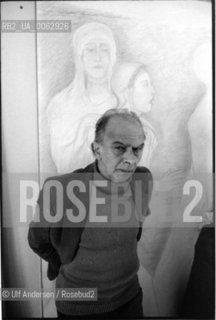 Pierre Klossowski ( 1905-2001), French painter and writer in his studio. Paris, March 3, 1982 - ©Ulf Andersen/Rosebud2