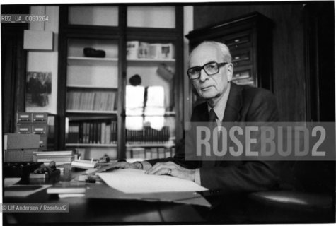 French anthropologist Claude Levi Strauss, in his office in College de France in Paris, May 10, 1979 - ©Ulf Andersen/Rosebud2