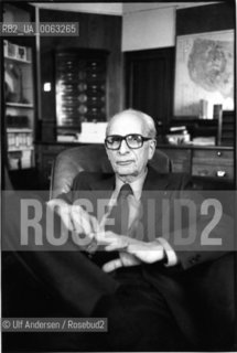 French anthropologist Claude Levi Strauss, in his office in College de France in Paris, May 10, 1979 - ©Ulf Andersen/Rosebud2