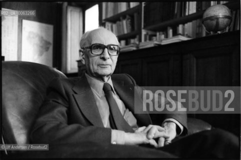 French anthropologist Claude Levi Strauss, in his office in College de France in Paris, May 10, 1979 - ©Ulf Andersen/Rosebud2