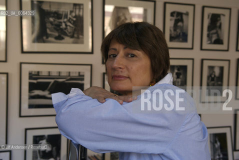 French writer Catherine Millet with pictures of her by Jacques Henric. Paris, July 14, 2008 - ©Ulf Andersen/Rosebud2