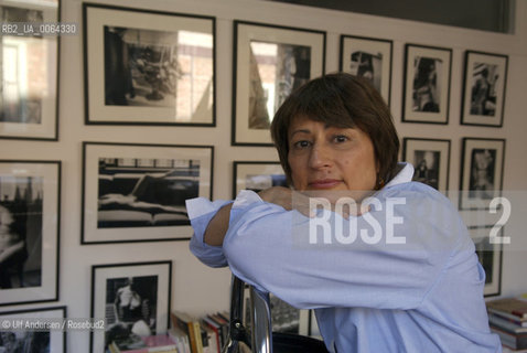 French writer Catherine Millet with pictures of her by Jacques Henric. Paris, July 14, 2008 - ©Ulf Andersen/Rosebud2