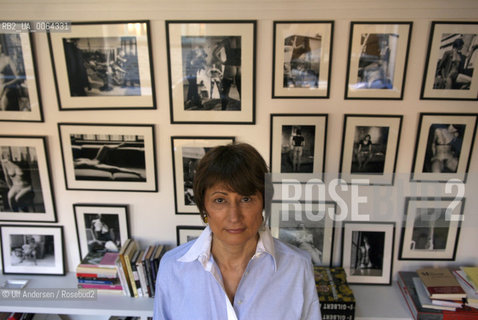 French writer Catherine Millet with pictures of her by Jacques Henric. Paris, July 14, 2008 - ©Ulf Andersen/Rosebud2