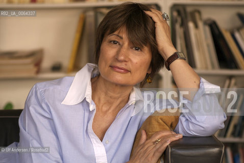 French writer Catherine Millet with pictures of her by Jacques Henric. Paris, July 14, 2008 - ©Ulf Andersen/Rosebud2