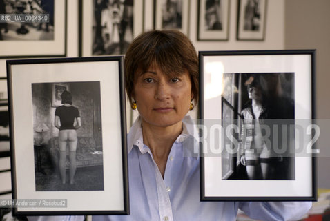 French writer Catherine Millet with pictures of her by Jacques Henric. Paris, July 14, 2008 - ©Ulf Andersen/Rosebud2