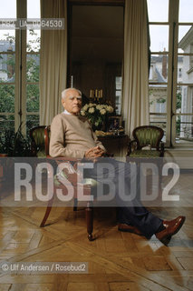 Italian writer Alberto Moravia ( 1907-1990). Paris, May 22, 1989 - ©Ulf Andersen/Rosebud2