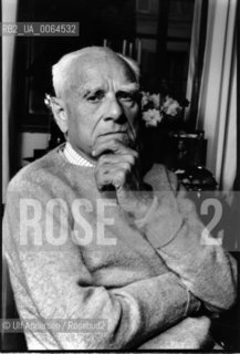 Italian writer Alberto Moravia (1907-1990). Paris, May 22, 1989 - ©Ulf Andersen/Rosebud2