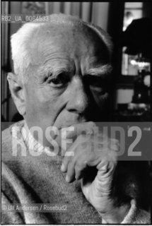 Italian writer Alberto Moravia (1907-1990). Paris, May 22, 1989 - ©Ulf Andersen/Rosebud2