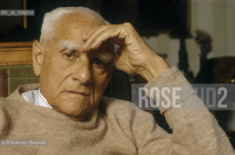 Italian writer Alberto Moravia ( 1907-1990). Paris, May 22, 1989 - ©Ulf Andersen/Rosebud2