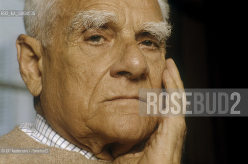 Italian writer Alberto Moravia ( 1907-1990). Paris, May 22, 1989 - ©Ulf Andersen/Rosebud2