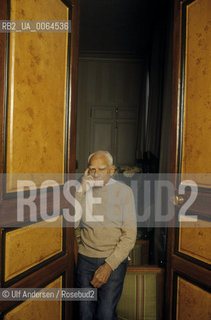 Italian writer Alberto Moravia ( 1907-1990). Paris, May 22, 1989 - ©Ulf Andersen/Rosebud2