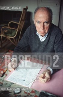 French writer Claude Simon at home. Paris, February 20, 1984 - ©Ulf Andersen/Rosebud2