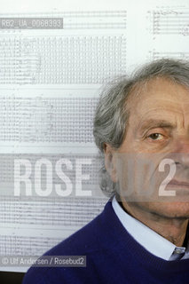 French composer Yannis Xenakis, at home. Paris, May 23, 2001 - ©Ulf Andersen/Rosebud2