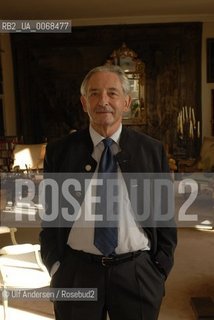 Greek writer Michel de Grece at home in Paris, with art works from Nikki de Saint Phalle and a painting by Larry Rivera representing Michel and different historicalroyalties in europe. Michel de Grece is still greek but descent from a danish king . Paris, March 1, 2007. ©Ulf Andersen/Rosebud2