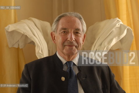 Greek writer Michel de Grece at home in Paris, with art works from Nikki de Saint Phalle and a painting by Larry Rivera representing Michel and different historicalroyalties in europe. Michel de Grece is still greek but descent from a danish king . Paris, March 1, 2007. ©Ulf Andersen/Rosebud2