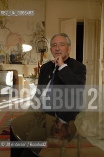 Greek writer Michel de Grece at home in Paris, with art works from Nikki de Saint Phalle and a painting by Larry Rivera representing Michel and different historicalroyalties in europe. Michel de Grece is still greek but descent from a danish king . Paris, March 1, 2007. ©Ulf Andersen/Rosebud2