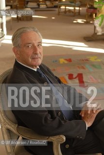 Greek writer Michel de Grece at home in Paris, with art works from Nikki de Saint Phalle and a painting by Larry Rivera representing Michel and different historicalroyalties in europe. Michel de Grece is still greek but descent from a danish king . Paris, March 1, 2007. ©Ulf Andersen/Rosebud2