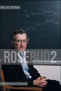 American linguist Noam Chomsky in his office at MIT University. Boston, October 20, 1987 - ©Ulf Andersen/Rosebud2