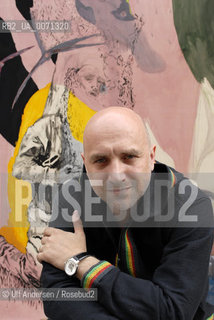 Russian writer Zakhar Prilepine with a painting from Fiona Valentine Thomann. Lyon, May 31, 2012 - ©Ulf Andersen/Rosebud2