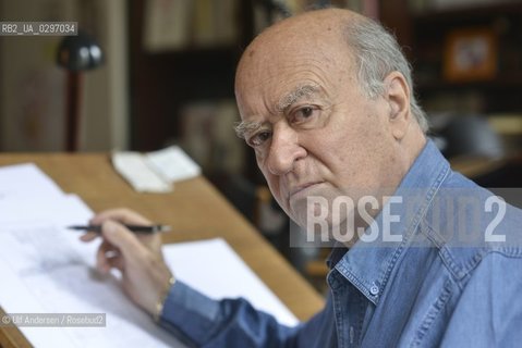 Georges Wolinski, French cartoonist at home in 2014. ©Ulf Andersen/Rosebud2